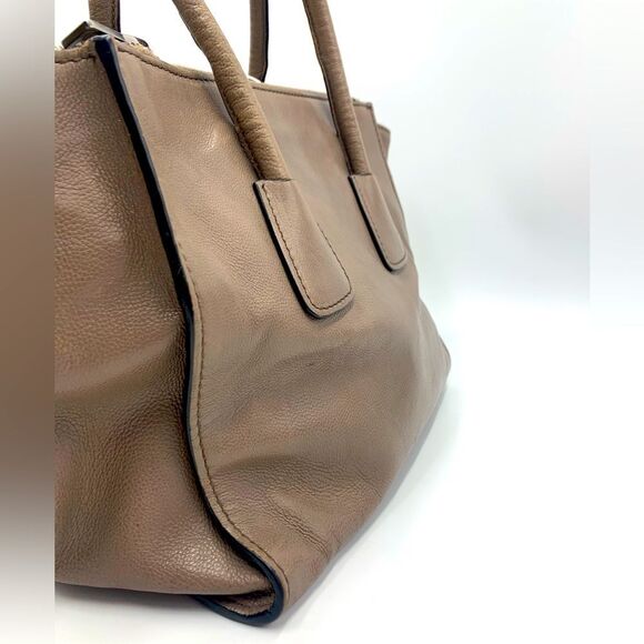 Auth PRADA Glacé Calf Pomice Twin Pocket Tote Bag Very Good Preloved Satchel - Picture 11 of 16